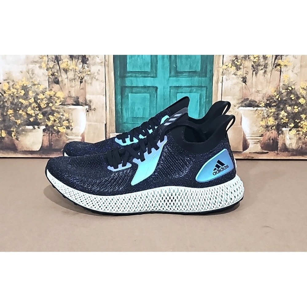 Adidas Alphaedge 4D Core Black-Glory Blue-Collegiate Purple FV6106 Mens Size 11